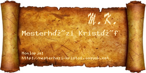 Mesterházi Kristóf névjegykártya