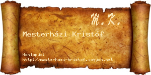 Mesterházi Kristóf névjegykártya